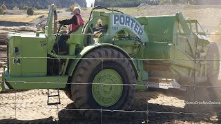 Vintage Detroit Powered Terex TS24 Twin Motor Scraper Running at Wheels at Wanaka 2023 [upl. by Dnalyram156]