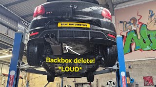 Polo 18 GTI 6C backbox delete LOUD [upl. by Christoph653]