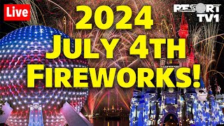 🔴Live July 4th Fireworks at Walt Disney World 2024  Multiple Shows  Live Stream [upl. by Dragon494]