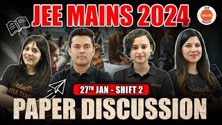 JEE Mains 2024 Paper Discussion 👉 Jan 27th Shift 2  Physics Chemistry Maths in English [upl. by Amyas]