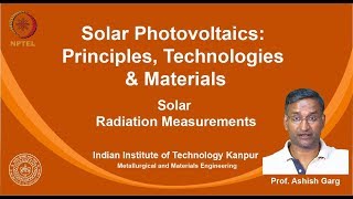 noc19mm04 Lecture 06Solar Radiation Measurments [upl. by Nitsed]