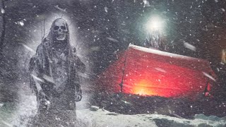 Winter Camping in a Snow Storm Blizzard Extreme Weather  Disturbing Encounters Caught on Camera [upl. by Enirhtak]