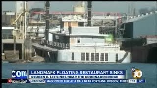 Landmark floating restaurant Reuben E Lee sinks at local shipyard [upl. by Anitsirhk611]