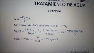 calculo de relación de DBO y DQO [upl. by Azitram509]