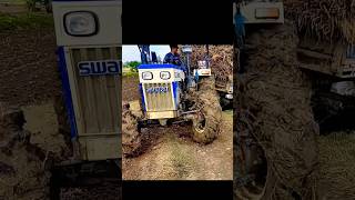 swaraj 4×4 tractor full loaded trolley pulling attitude👿 stutas short videoyoutubeshortstarending [upl. by Dori]