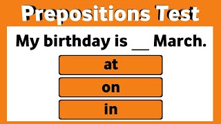 Prepositions Quiz। Grammar Test [upl. by Torrlow]