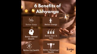 6 Benefits of Abhyanga [upl. by Aliuqahs]