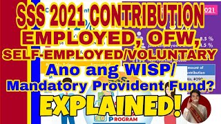 2021 NEW SSS CONTRIBUTION  ANO ANG SSS WISP MANDATORY PROVIDENT FUND [upl. by Oicnerolf600]