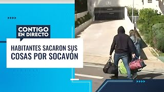 EVACUACIÓN EN VIVO Habitantes sacaron sus pertenencias de edificio por socavón  Contigo en Directo [upl. by Annawit]