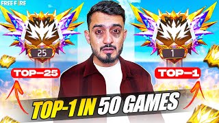 Playing Continue 50 Game For BR Region Top 25 To Top 1 और उसके बाद🤬😭 Hard Challenge Ep 11 [upl. by Etterrag]