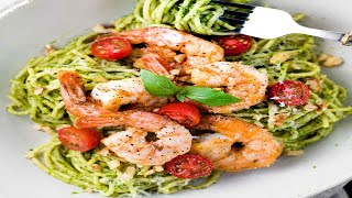 How to make Shrimp Pesto Pasta  Perfect Recipes [upl. by Cristoforo865]