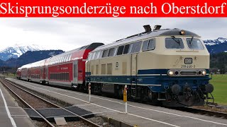 DokuSonderzüge zur Vierschanzentournee  Br218 im Allgäu  Doppelstockwagen  Oberstdorf  Zügig20 [upl. by Dylana]