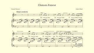 Chanson damour  Fauré  accompaniment and vocal line F major [upl. by Trin]