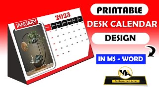 2023 Printable Desk Calendar Design in msword [upl. by Netsuj]