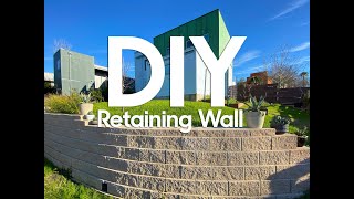 How to build a DIY Retaining Wall • Backyard Transformation [upl. by Nyleve]