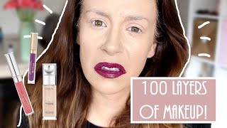 ULTIMATE 100 layers of makeup challenge [upl. by Frayne]