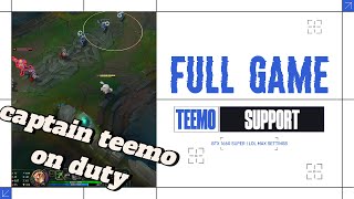 captain teemo on duty Teemo SUPPORT  GTX 1660 Super  LOL Max Settings  4K Gameplay [upl. by Eemiaj624]