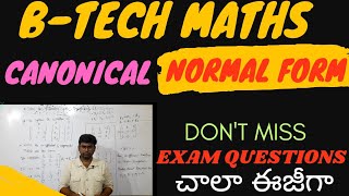 BTECH MATHS canonical form normal form Btech maths canonical form normal formbtechmaths maths [upl. by Codee]