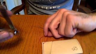 How to hand sew the leather Wrap Wallet using saddle stitching [upl. by Bowles785]