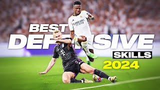 Crazy Defensive Skills amp Tackles in Football 2024 [upl. by Ramraj]