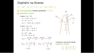 323 Kvadratické funkce  doplnění na čtverec [upl. by Medora572]