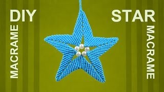 How to Make Macrame STAR Ornament [upl. by Akimat]