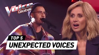 Most UNEXPECTED VOICES in The Blind Auditions of The Voice [upl. by Sera]