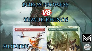 Boros Prowess VS Temur Rhinos MTG Modern [upl. by Ykcin]