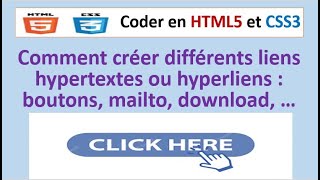 Comment créer différents liens hypertextes ou hyperliens  boutons mailto download haut de page [upl. by Froemming605]