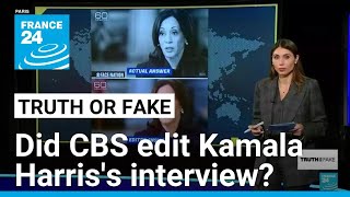 Did CBS edit their 60 Minutes sitdown interview with Kamala Harris • FRANCE 24 English [upl. by Codding]