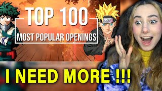 SINGER REACTS to Top 100 Most Popular Anime Openings OF ALL TIME [upl. by Ayanal]