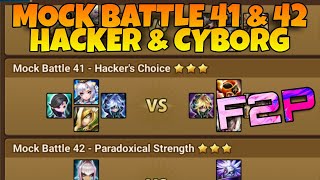 MOCK BATTLE 41 amp 42  HACKER amp CYBORG SUMMONERS WAR [upl. by Assinna]