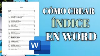 CONOCE COMO DEBERÍAS HACER UN ÍNDICE EN WORD DE MANERA FACIL EN 2024 [upl. by Cooper]