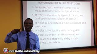 BUSINESS STUDIES INTRODUCTION TO BUSINESS STUDIES JSS1 [upl. by Boak225]