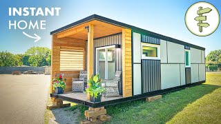 This Prefab Tiny House with Integrated Deck is an Instant Home – FULL TOUR [upl. by Viccora]