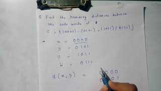 6th Unit  Question on Hamming Distance 6 [upl. by Lonnie]