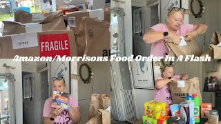 AmazonMorrisons In A Flash Grocery Haul  same day delivery [upl. by Akenaj58]