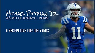 Michael Pittman Every Target and Catch  Jacksonville Jaguars  2023 Week 6  Fantasy Football Film [upl. by Iliam]