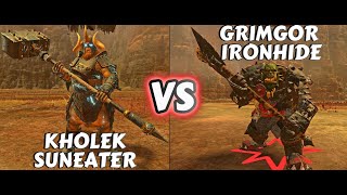 Who Will Win Kholek Suneater or Grimgor Ironhide in Warhammer Total War 3 [upl. by Olive111]