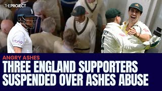 Three England Supporters Suspended Over Ashes Abuse [upl. by Kcirdlek871]