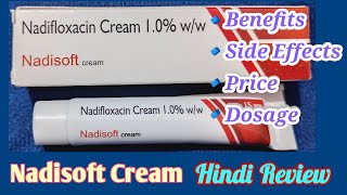 Nadifloxacin 1 Cream  Nadisoft Antibiotic cream Uses  Side effectsDosage Price  Hindi Review [upl. by Nywde]