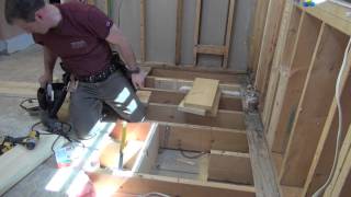 Bathroom Remodeling Part 7 Framing openings in floor joists [upl. by Hudnut510]