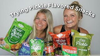 Trying All of the Pickle Flavored Snacks We Could Find [upl. by Natsyrt664]