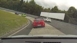 Clio 3 RS Cup vs Clio 3 RS traffic  Nordschleife 17082014 [upl. by Hinkle]