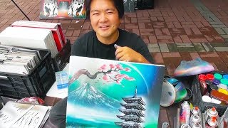 Unintentional ASMR 💦 Crazy Spray Paint Artist intense bottle shaking spraying sounds [upl. by Martie]