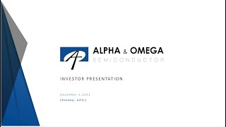 Alpha and Omega Semiconductor AOSL Q2 2024 Earnings Presentation [upl. by Rheinlander]