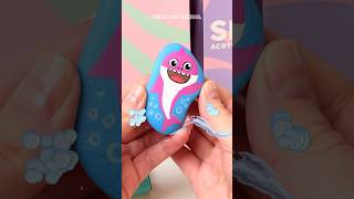 Baby Shark  Rock Art Technique you need to try with Kids shorts [upl. by Azilanna]