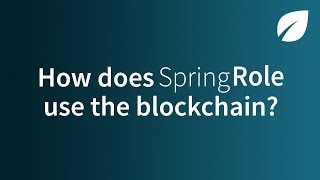 SpringRole and the Blockchain [upl. by Vaientina]