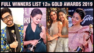 12th Gold Awards 2019 FULL WINNERS LIST  Hina Khan Surbhi Shaheer Erica Karan Singh Grover [upl. by Yeznil]