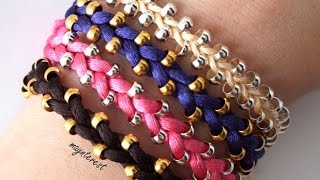 DIY PULSERAS fáciles de HILO y BOLAS  Día de la madre [upl. by Beatriz]